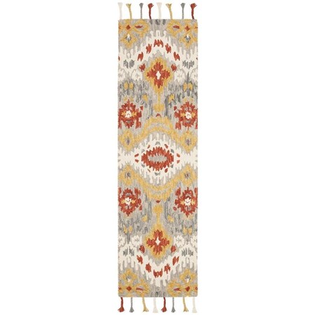 Safavieh 2 ft.-3 in. x 8 ft. Suzani Hand Hooked Runner Area Rug, Grey and Gold SZN202A-28